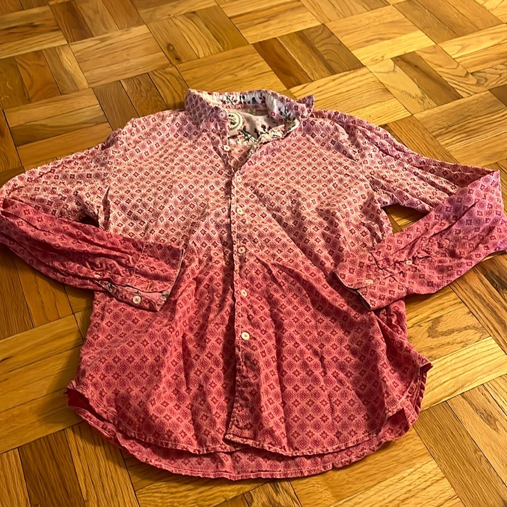 Ganesh Mosaic Graphic Button Down Blouse Size Large